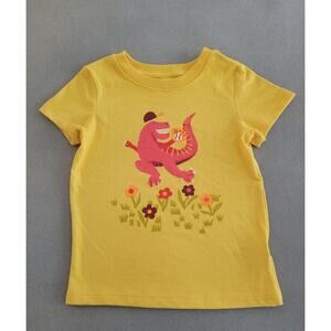 CAT & JACK Infant Dinosaur Graphic, Yellow, Short Sleeve T-Shirt-18M -New w/Tags